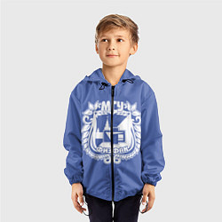 Ветровка с капюшоном детская Физфак МГУ, цвет: 3D-черный — фото 2
