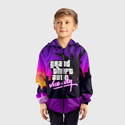 Ветровка с капюшоном детская GTA:VICE CITY, цвет: 3D-черный — фото 2