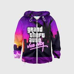 Ветровка с капюшоном детская GTA:VICE CITY, цвет: 3D-белый