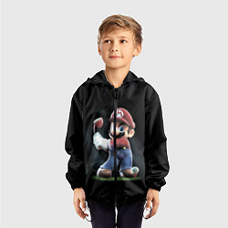 Ветровка с капюшоном детская Марио, цвет: 3D-черный — фото 2