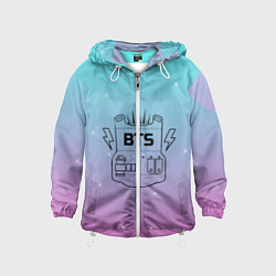 Ветровка с капюшоном детская BTS, цвет: 3D-белый