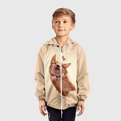 Ветровка с капюшоном детская КОРГИ, цвет: 3D-белый — фото 2
