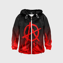 Ветровка с капюшоном детская АНАРХИЯ, цвет: 3D-белый