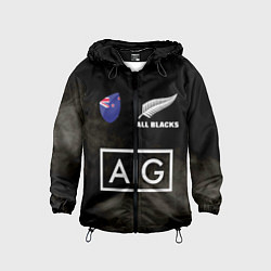 Ветровка с капюшоном детская ALL BLACKS, цвет: 3D-черный