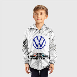 Ветровка с капюшоном детская Volkswagen, цвет: 3D-белый — фото 2