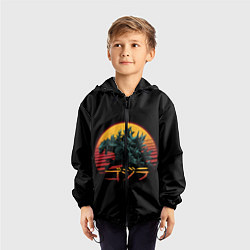 Ветровка с капюшоном детская GODZILLA, цвет: 3D-черный — фото 2