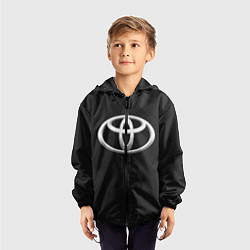 Ветровка с капюшоном детская Toyota carbon, цвет: 3D-черный — фото 2