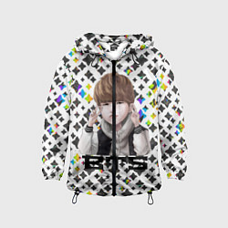 Ветровка с капюшоном детская BTS, цвет: 3D-черный