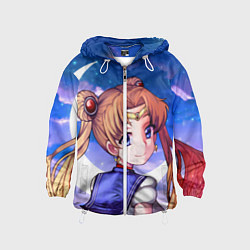 Ветровка с капюшоном детская SAILOR MOON, цвет: 3D-белый