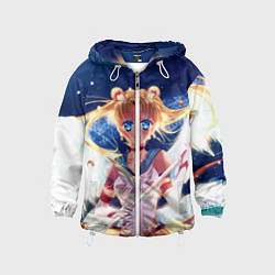 Ветровка с капюшоном детская SAILOR MOON, цвет: 3D-белый