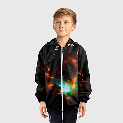Ветровка с капюшоном детская Галактика, цвет: 3D-белый — фото 2