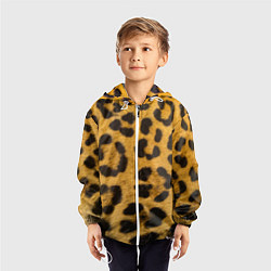 Ветровка с капюшоном детская Леопард, цвет: 3D-белый — фото 2