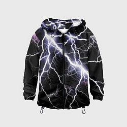 Ветровка с капюшоном детская Молния, цвет: 3D-черный