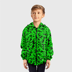 Ветровка с капюшоном детская КАМУФЛЯЖ GREEN, цвет: 3D-черный — фото 2