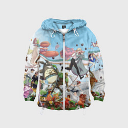 Ветровка с капюшоном детская Studio Ghibli, цвет: 3D-белый