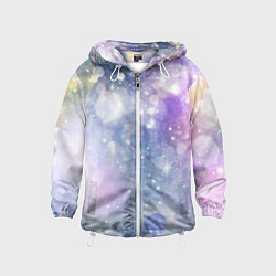Ветровка с капюшоном детская Звездное небо, цвет: 3D-белый