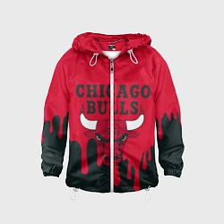 Ветровка с капюшоном детская Chicago Bulls, цвет: 3D-белый