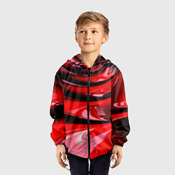 Ветровка с капюшоном детская ТЕКСТУРА, цвет: 3D-черный — фото 2