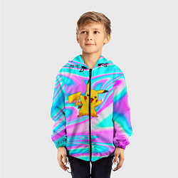 Ветровка с капюшоном детская Пикачу, цвет: 3D-черный — фото 2