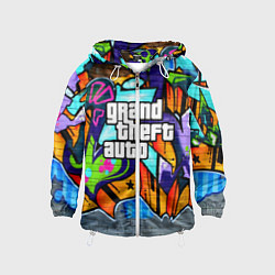 Ветровка с капюшоном детская GTA, цвет: 3D-белый
