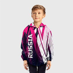 Ветровка с капюшоном детская Russia, цвет: 3D-черный — фото 2