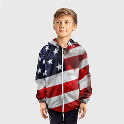 Ветровка с капюшоном детская США USA, цвет: 3D-белый — фото 2