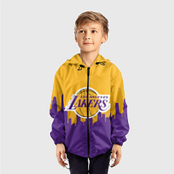 Ветровка с капюшоном детская LOS ANGELES LAKERS, цвет: 3D-черный — фото 2