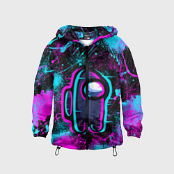 Ветровка с капюшоном детская NEON AMONG US, цвет: 3D-черный