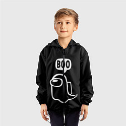 Ветровка с капюшоном детская BOO Among Us, цвет: 3D-черный — фото 2
