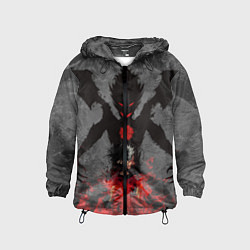 Ветровка с капюшоном детская Черный клевер, цвет: 3D-черный