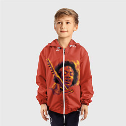 Ветровка с капюшоном детская Джимми Хендрикс, цвет: 3D-белый — фото 2