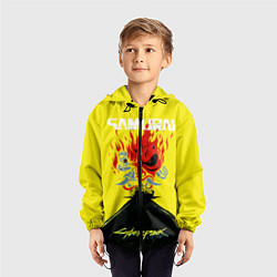Ветровка с капюшоном детская Киберпанк 2077 Киану на спине, цвет: 3D-черный — фото 2