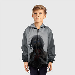 Ветровка с капюшоном детская Микаса Аккерман, цвет: 3D-черный — фото 2