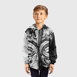 Ветровка с капюшоном детская ДРАКОНЫ DRAGONS, цвет: 3D-черный — фото 2