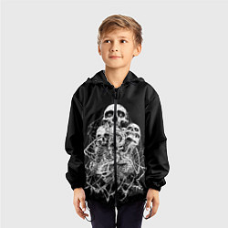 Ветровка с капюшоном детская ЧЕРЕПА, цвет: 3D-черный — фото 2