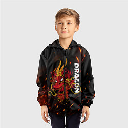 Ветровка с капюшоном детская Dragon Огненный дракон, цвет: 3D-черный — фото 2