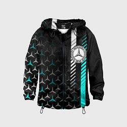 Ветровка с капюшоном детская МЕРСЕДЕС AQUA BLACK GRADIENT, цвет: 3D-черный