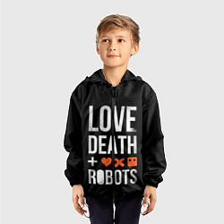 Ветровка с капюшоном детская Love Death Robots, цвет: 3D-черный — фото 2