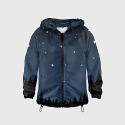 Ветровка с капюшоном детская Ночное небо, цвет: 3D-черный