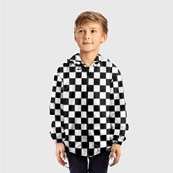 Ветровка с капюшоном детская Шахматист, цвет: 3D-черный — фото 2