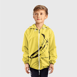 Ветровка с капюшоном детская Энди Уорхол - Банан, цвет: 3D-белый — фото 2