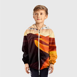 Ветровка с капюшоном детская Пустыня дюна барханы, цвет: 3D-белый — фото 2