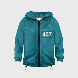 Ветровка с капюшоном детская Форма игрока Игра в кальмара, цвет: 3D-черный