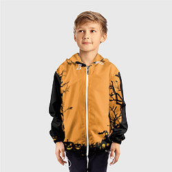 Ветровка с капюшоном детская Orange Halloween TRD, цвет: 3D-белый — фото 2