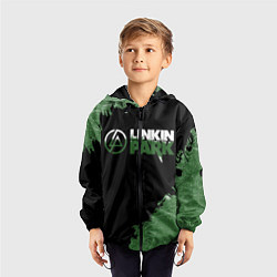 Ветровка с капюшоном детская Линкин Парк в стиле Гранж Linkin Park, цвет: 3D-черный — фото 2