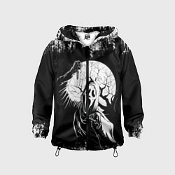 Ветровка с капюшоном детская Крик Хэллоуин Хоррор Scream Halloween, цвет: 3D-черный