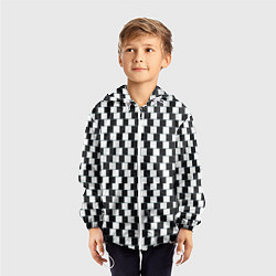 Ветровка с капюшоном детская Шахматная Иллюзия Искажения, цвет: 3D-белый — фото 2