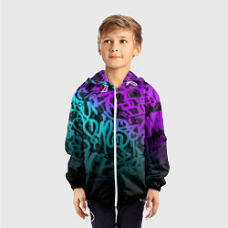 Ветровка с капюшоном детская НЕОНОВОЕ ГРАФФИТИ NEON, цвет: 3D-белый — фото 2