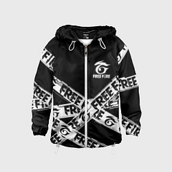 Ветровка с капюшоном детская GARENA FREE FIRE OFF CYBER LINE STYLE, цвет: 3D-белый