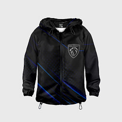 Ветровка с капюшоном детская Peugeot Пежо, цвет: 3D-черный